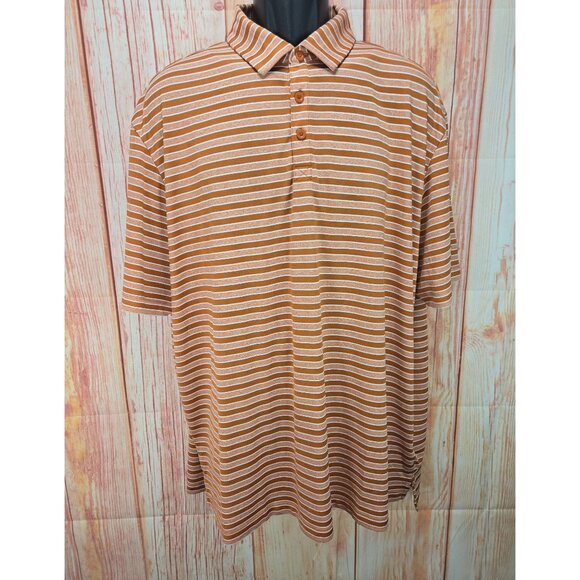 Columbia Mens Burnt Orange Striped Polo Shirt XXL - Picture 1 of 7